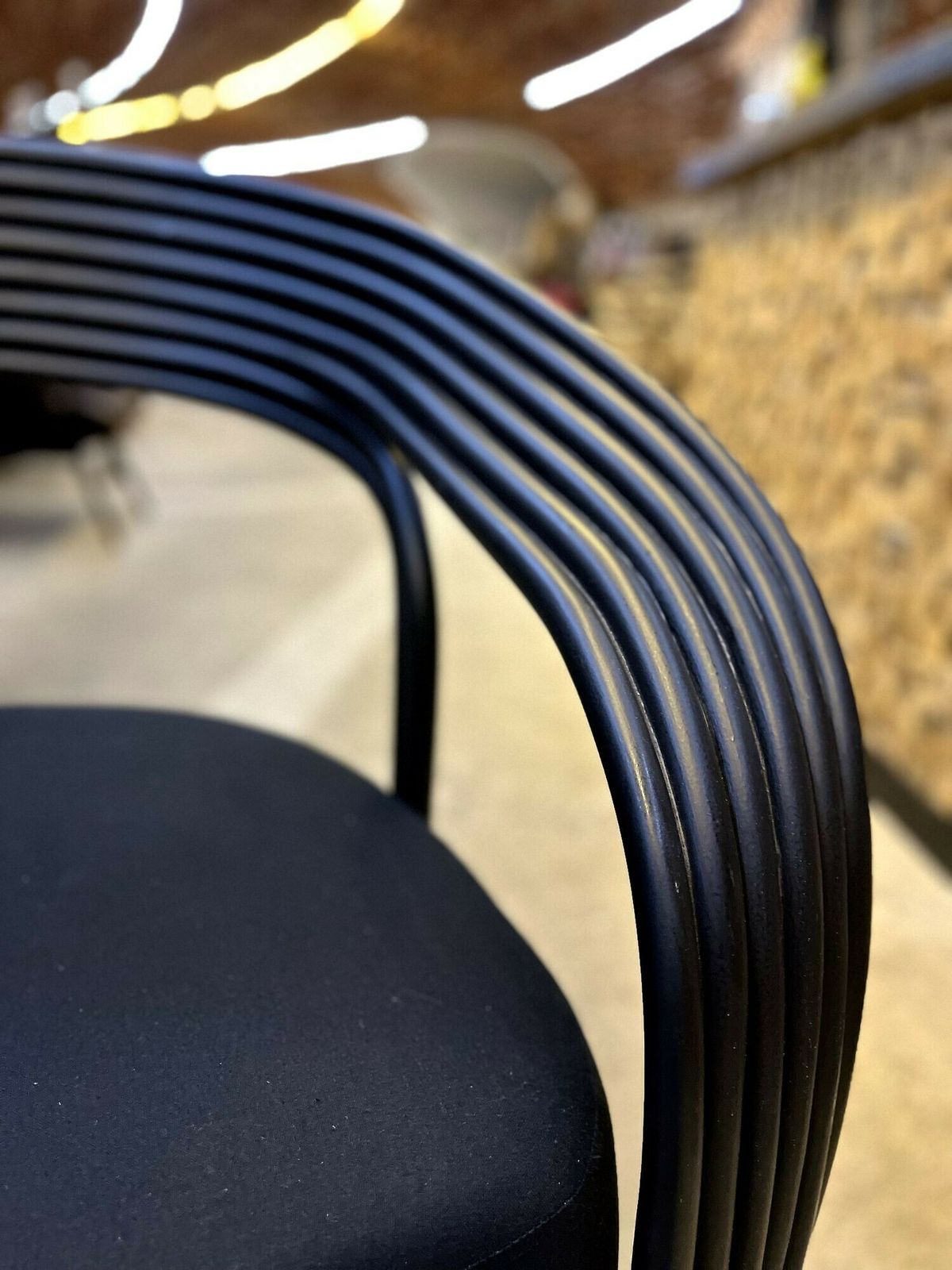 photo furniture Contemporary Modern Black Bamboo Bentwood Armchair, Idn 2023