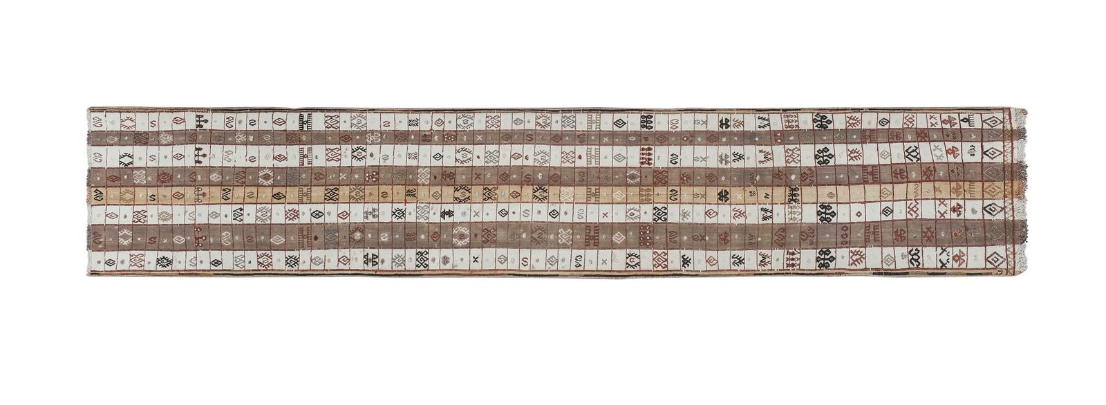Turkish Jajim Striped Kilim Runner 60 X 343 Cm photo Textiles