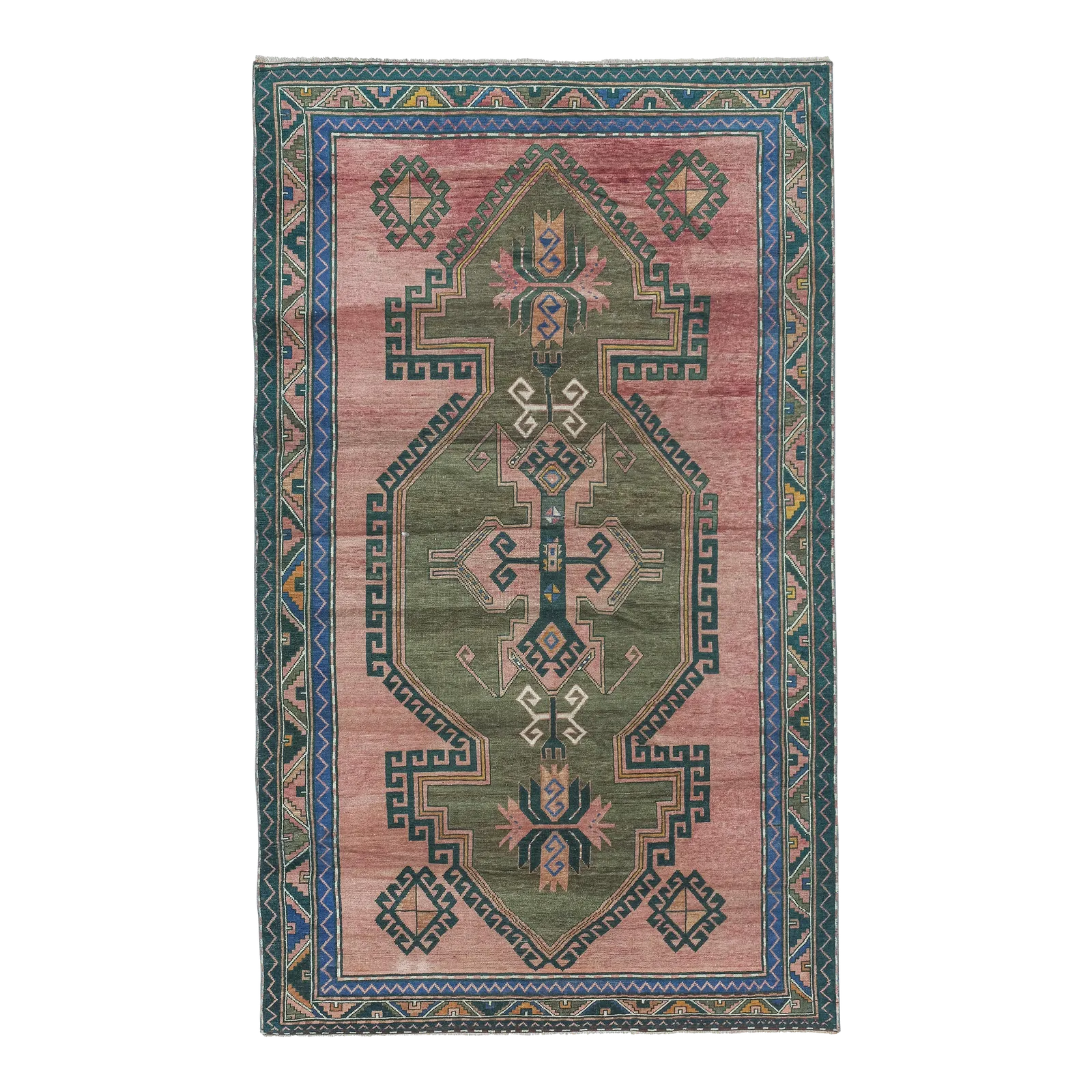 1970s Vintage Caucasian Pattern Rug 180 X 305 Cm