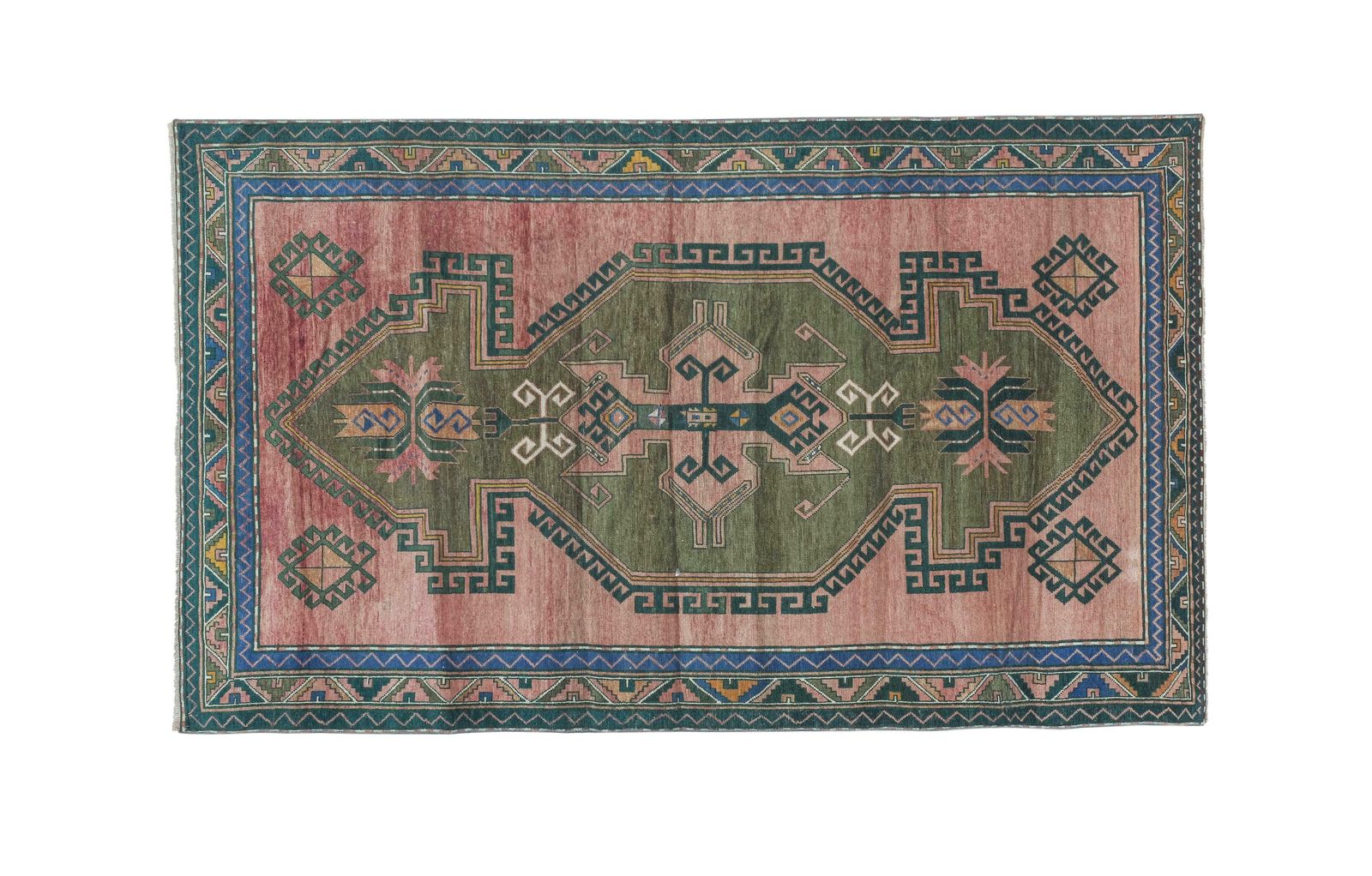1970s Vintage Caucasian Pattern Rug 180 X 305 Cm photo vintage