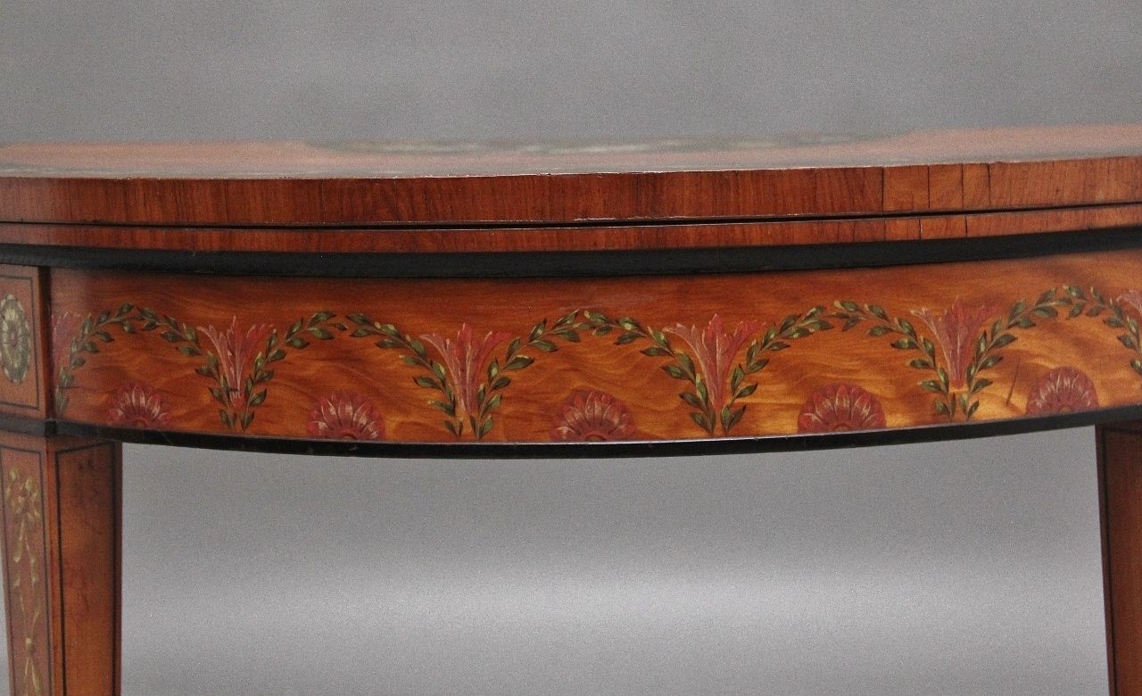 Early 19th Century Painted Satinwood Card Table photo Furniture