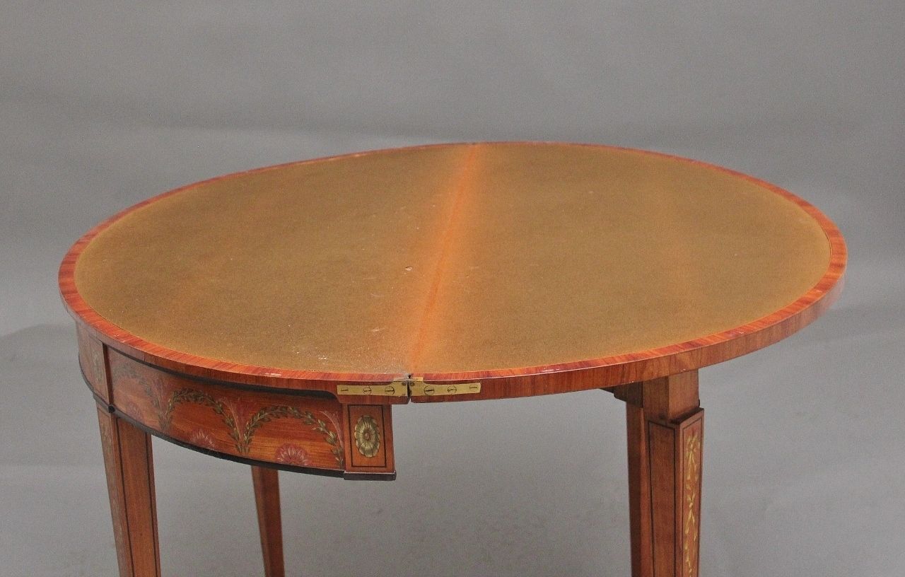photo for sale Early 19th Century Painted Satinwood Card Table