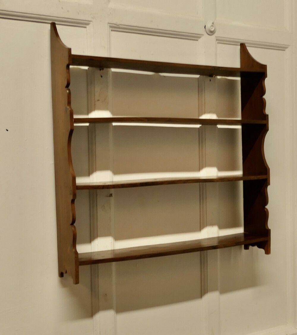 Arts And Crafts Open Front Wall Hanging Yew Bookshelf