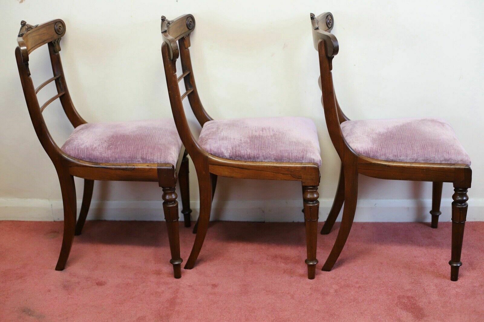 Beautiful Set Of Six Regency Rosewood Dining Chairs photo vinterior