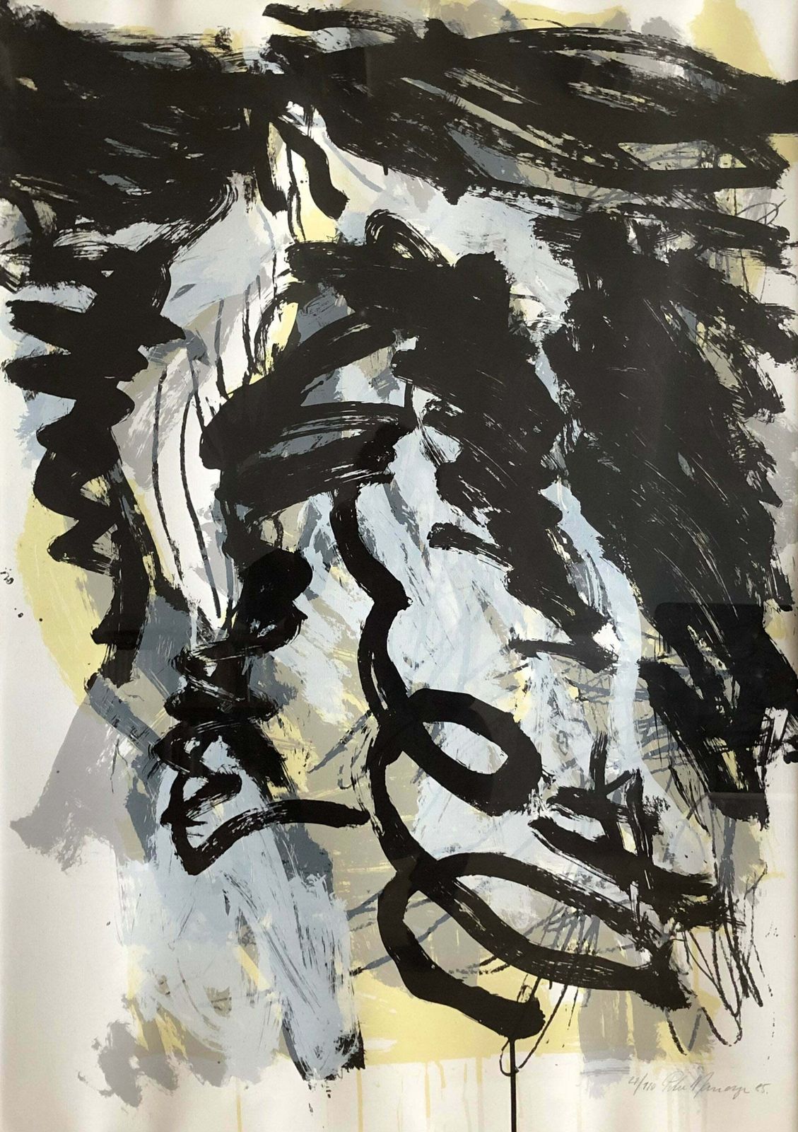 Large Original Danish Abstract Lithographic Print By Artist Peter Mandrup (1948 2009) photo buy