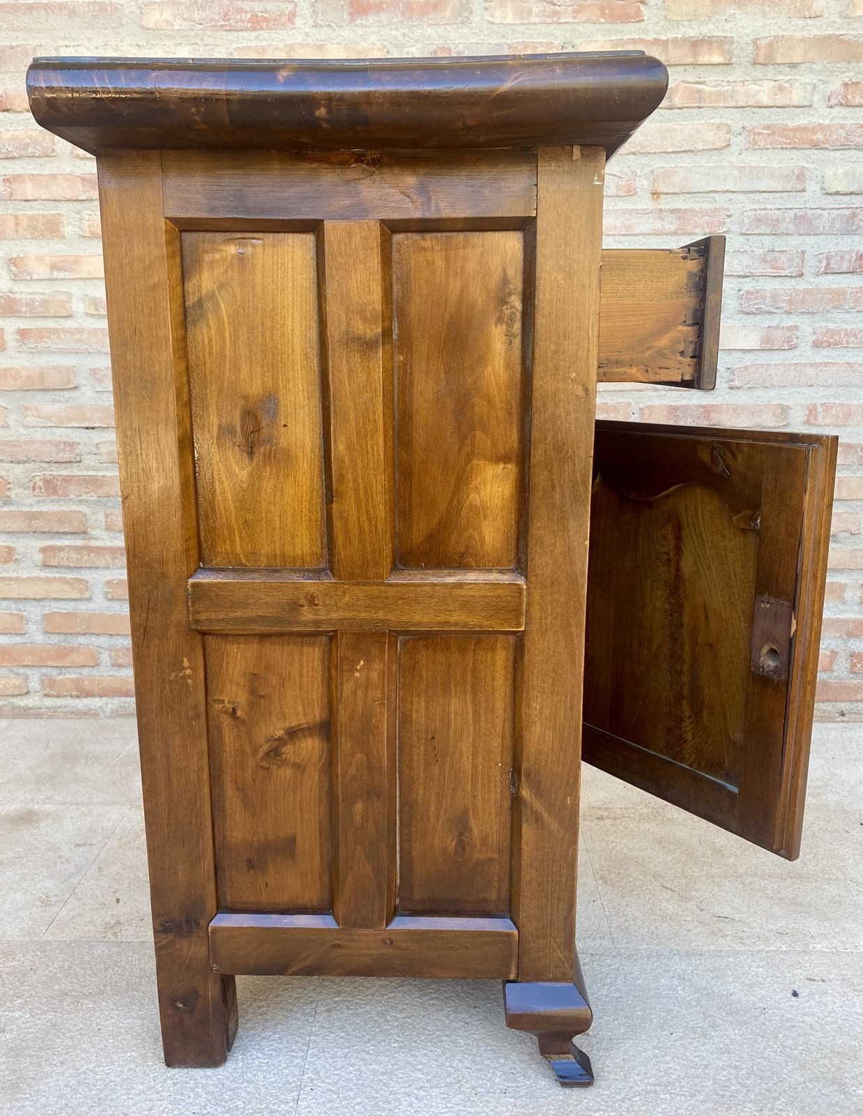 20th Century Spanish Walnut Chest Table With Drawer And Door, 1930s photo furniture
