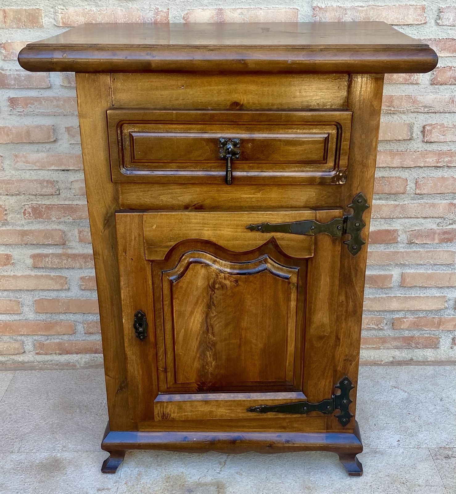 photo furniture 20th Century Spanish Walnut Chest Table With Drawer And Door, 1930s
