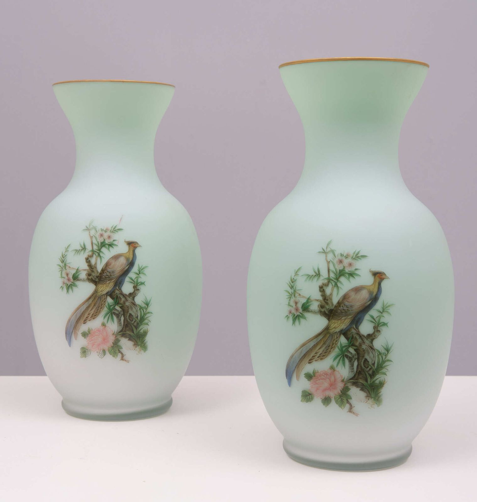 Norleans – Made In Italy – Opaline Glazen Handgeschilderde Vazen photo vinterior