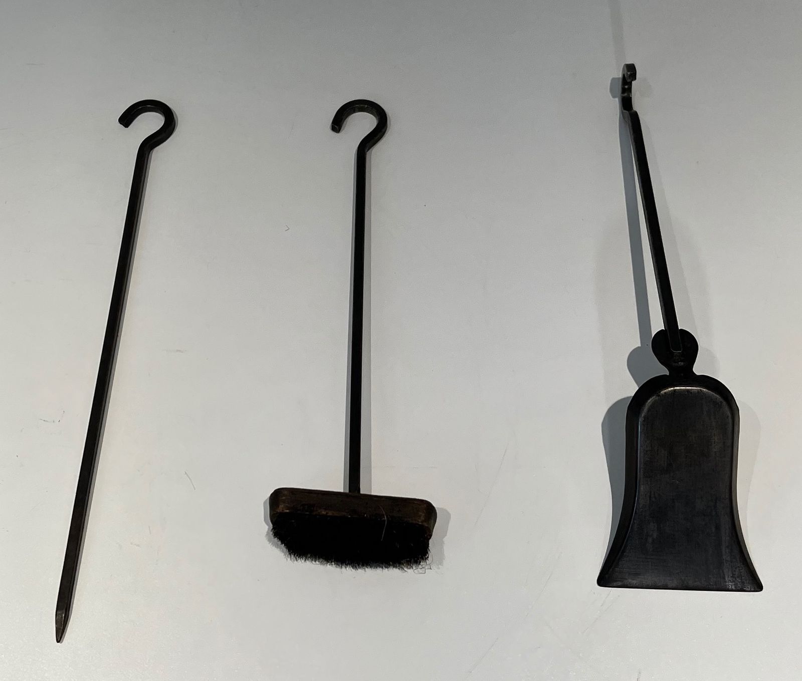 photo buy Modernist Fire Kit In Steel And Brass In The Taste Of Jacques Adnet