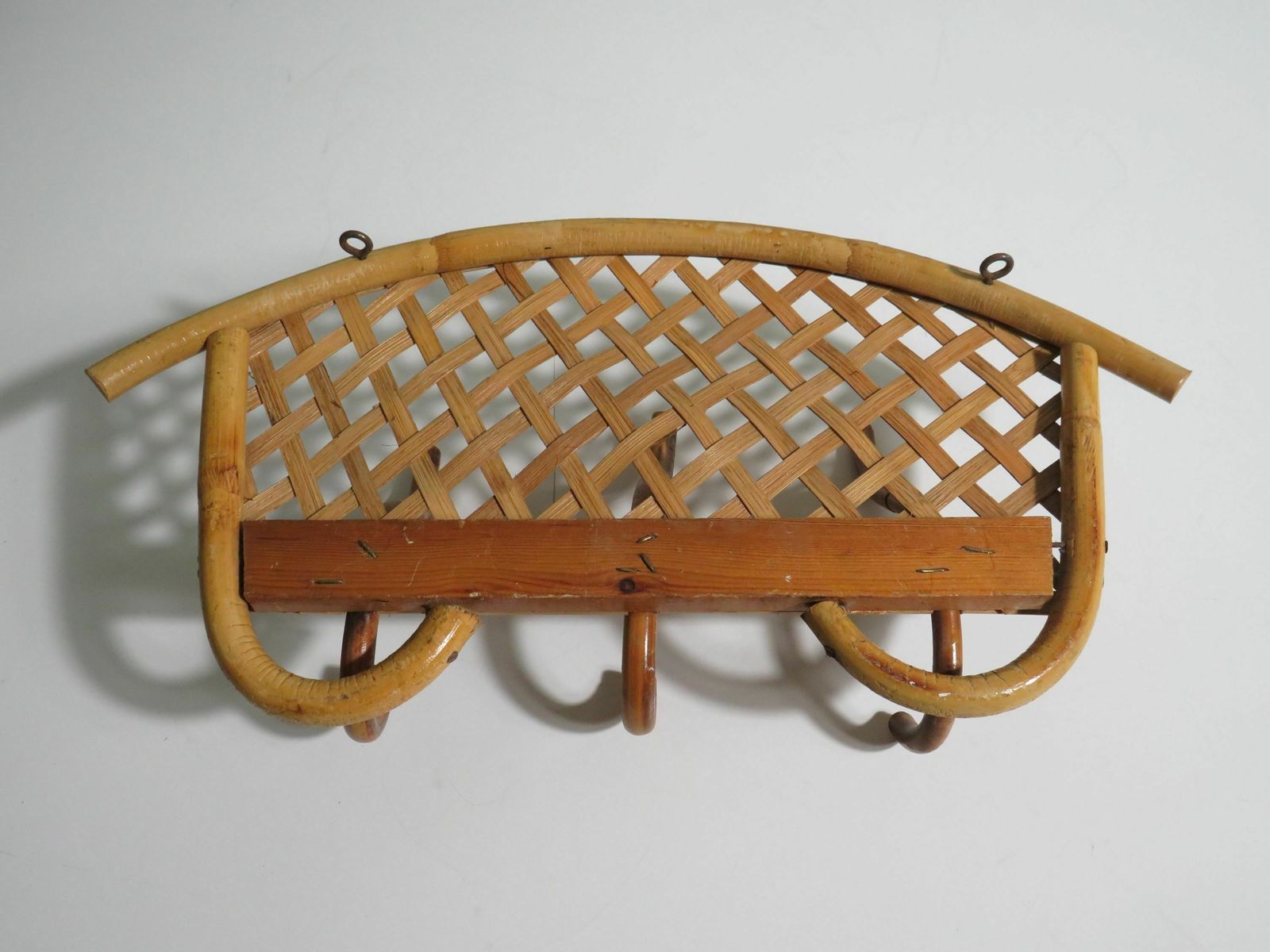 Wall Coat Rack In Bamboo, Mid Century, Italy 1960 1970 photo vintage