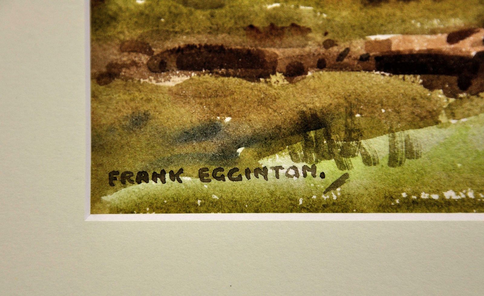 Frank Egginton 1908 To 1990. The Maamturk Mountains From Recess, Connemara, Ireland. Framed Irish Watercolour. photo for sale