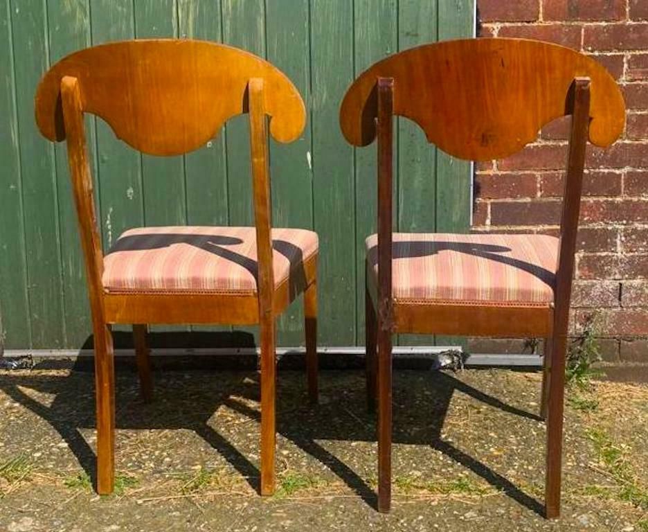 Swedish Biedermeier Dining Chairs Set Of 2 Flame Golden Birch Honey Colour 1800s photo 1000.0