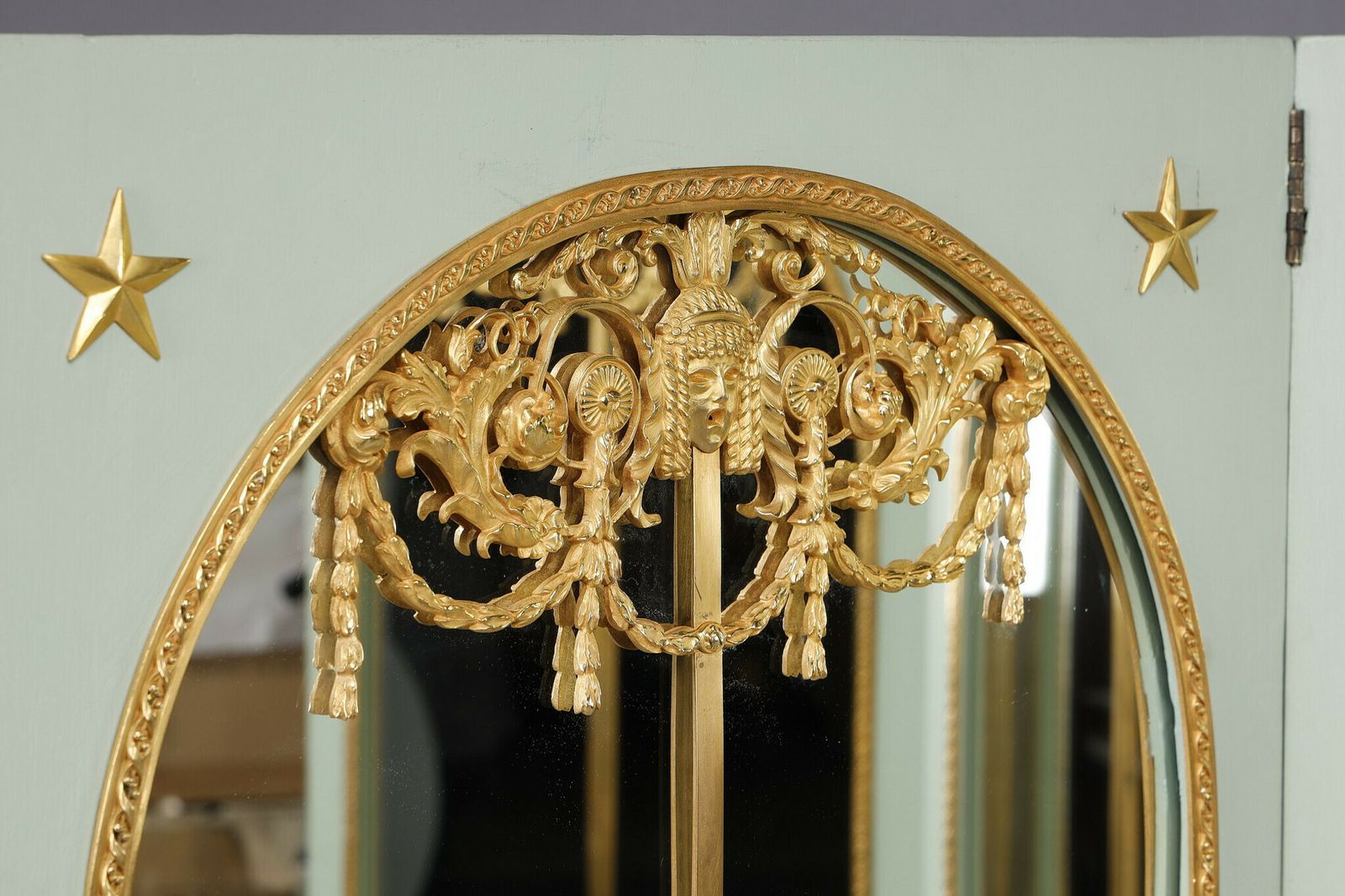 photo furniture Mirror Screen In Lacquered Wood With Gilt Bronze Frame