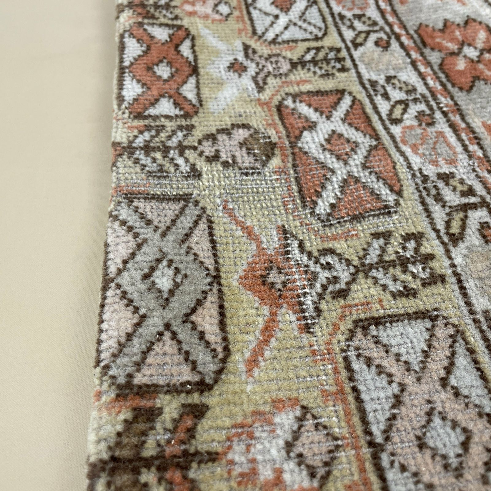 Antique Kilim Cushion Turkish Pillow Feather Filled Handwoven Geometric Beige Red photo buy