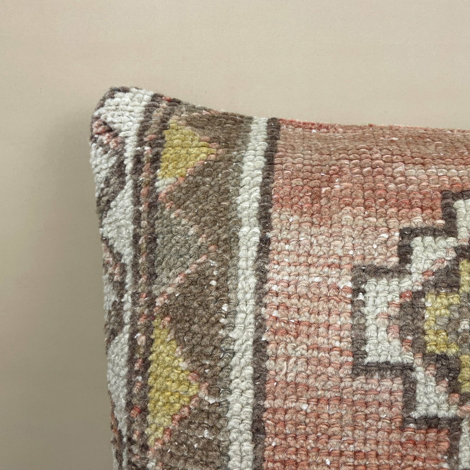 Antique Kilim Cushion Turkish Feather Filled Handwoven Patterned Earthy Red photo furniture