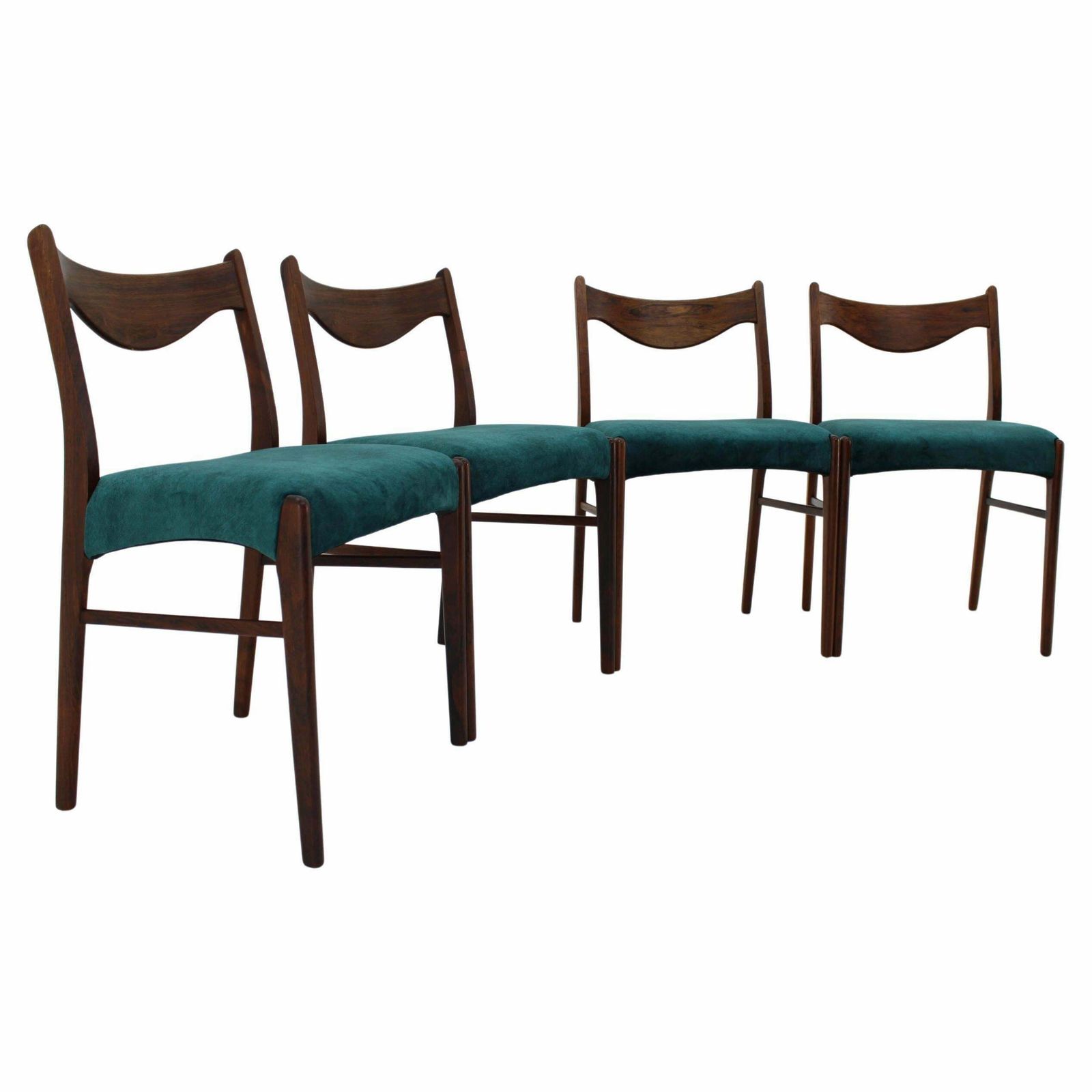 1960s Wahl Iversen Set Of Four Dining Chairs For Glyngøre Stolefabrik Denmark