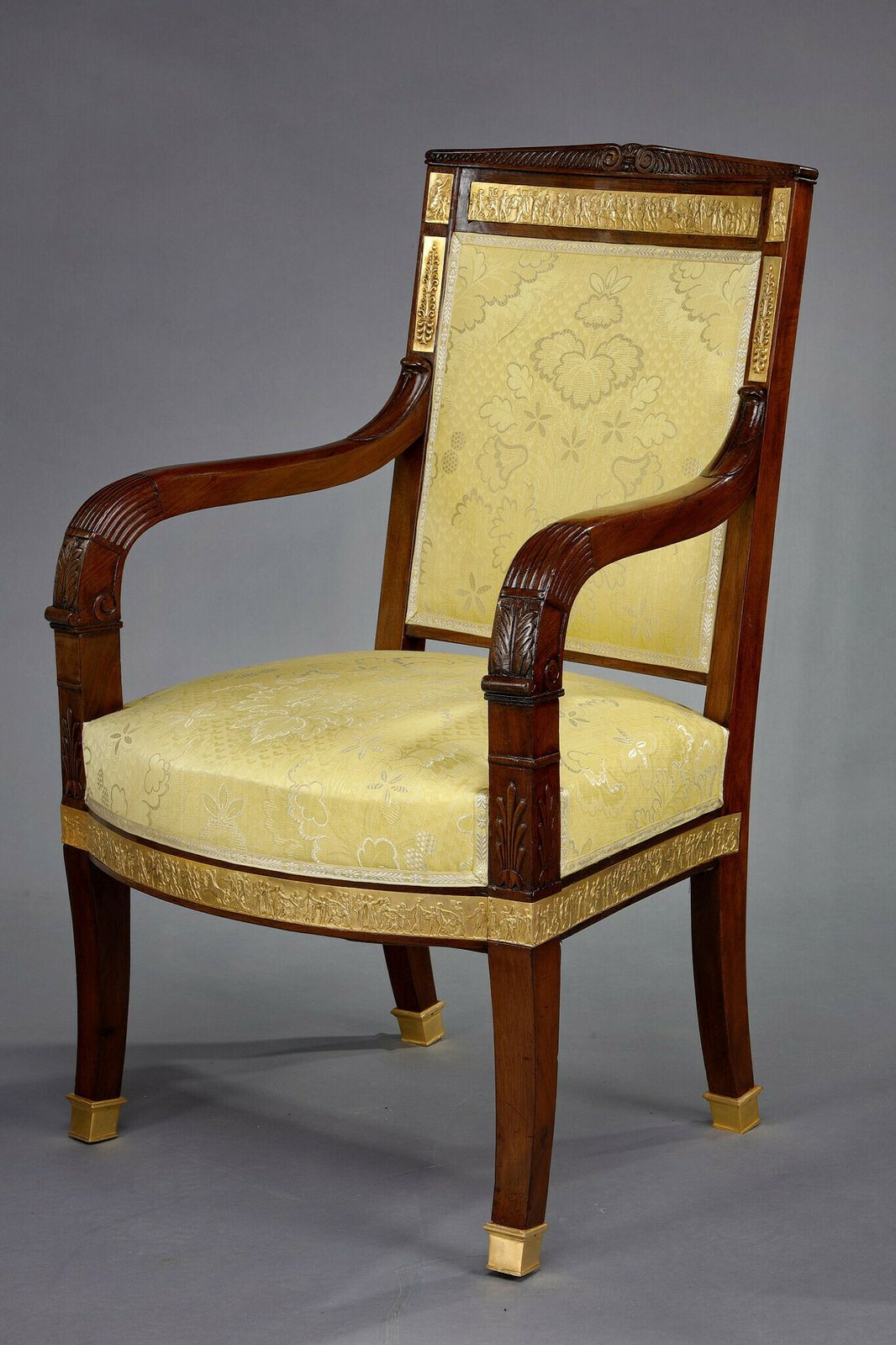 photo for sale Mahogany Living Room Set With Four Armchairs, Two Bergères And A Sofa