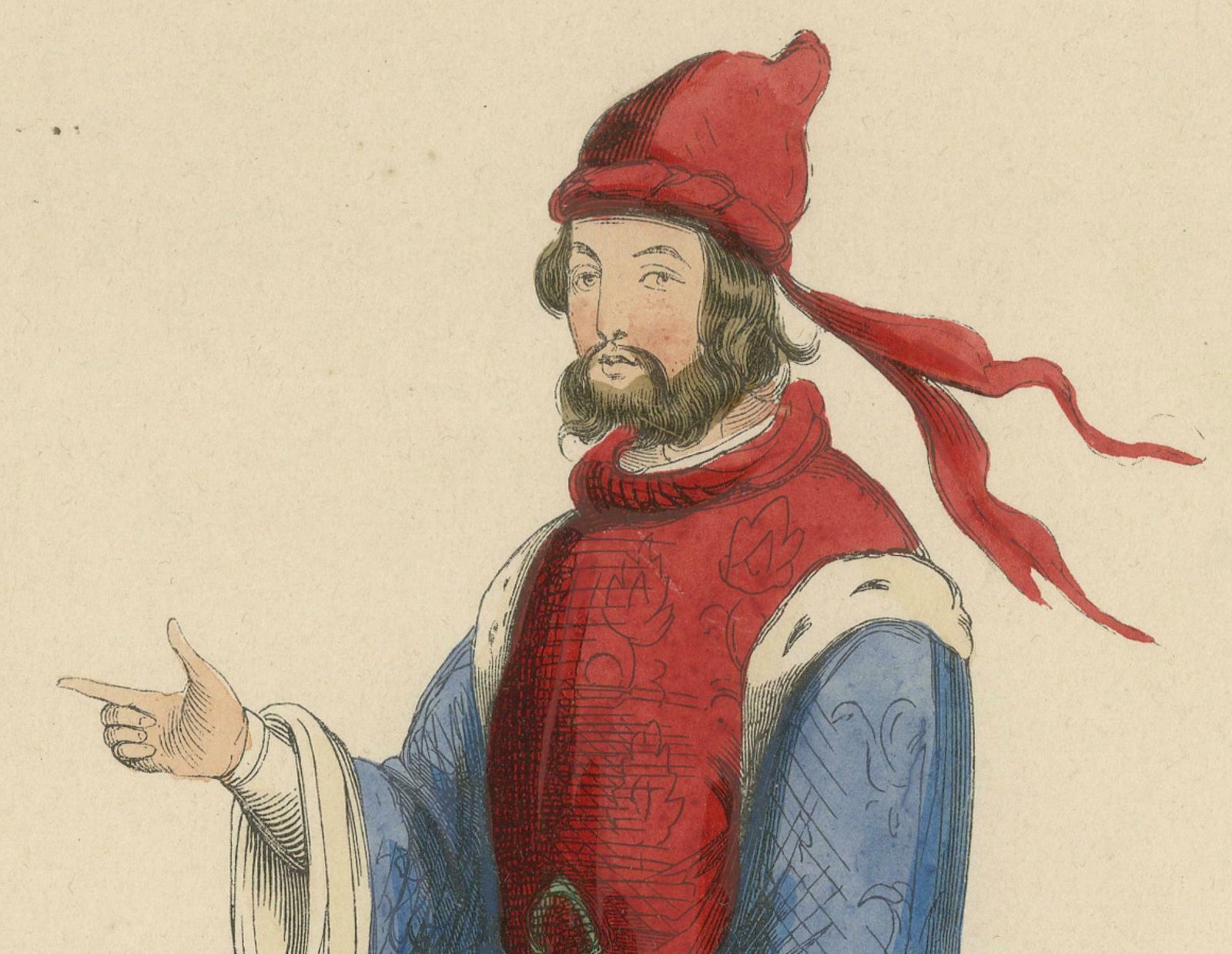 Noble Bearing: A German Gentleman In Medieval Attire, 1847 photo for sale