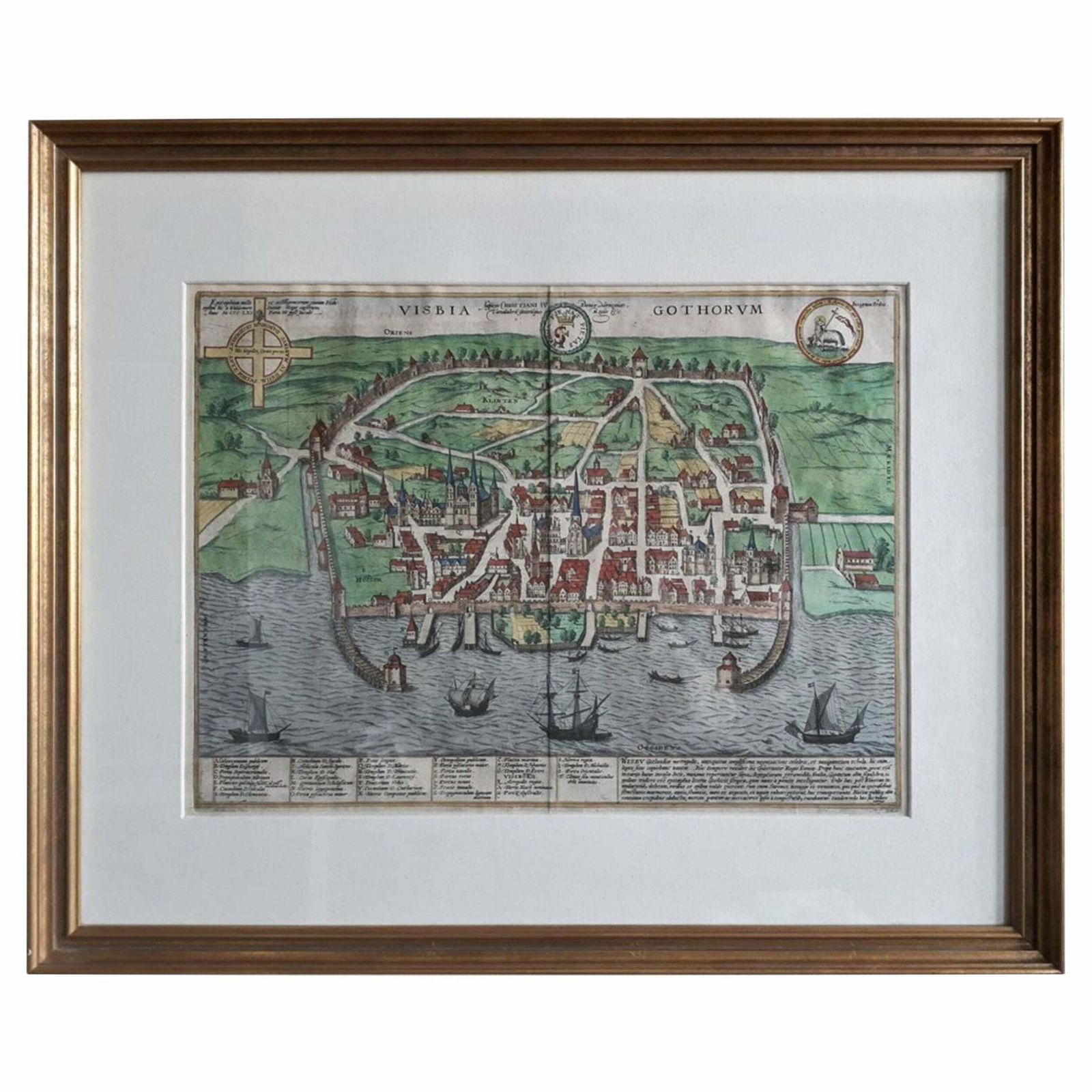 Antique Map Of The City Of Visby 'Sweden' By F. Hogenberg, 1598