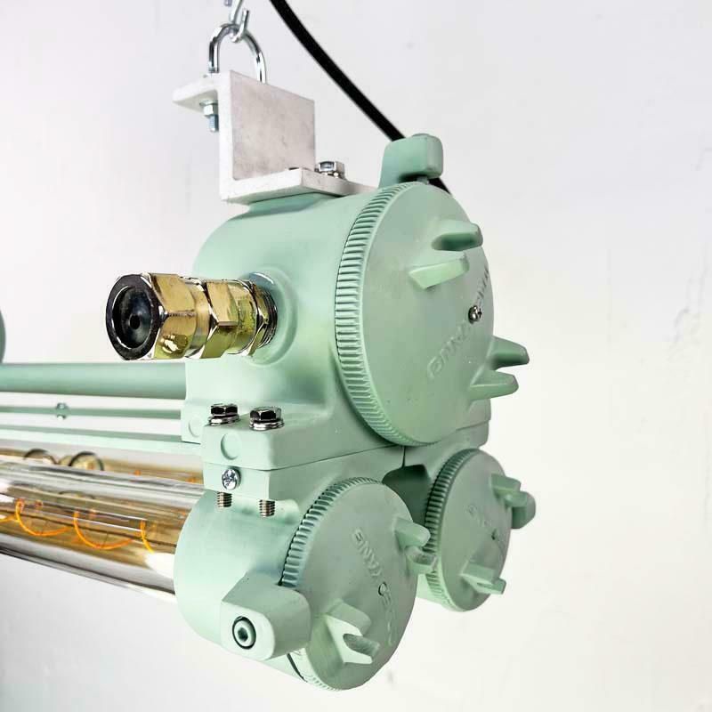 Vintage Industrial Flameproof Edison Tube Light   Aquamarine Green photo vinterior