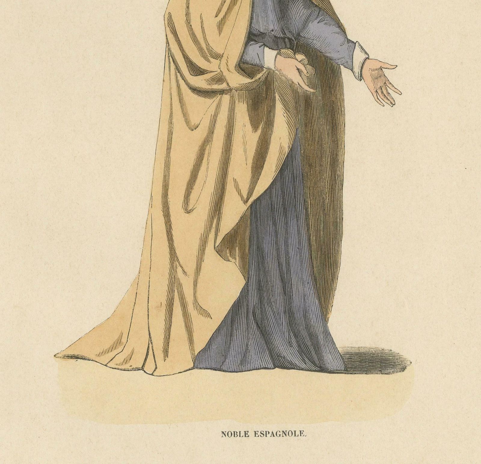 Dignified Poise Of A Spanish Noblewoman In An Original Lithograph Published 1847 photo furniture
