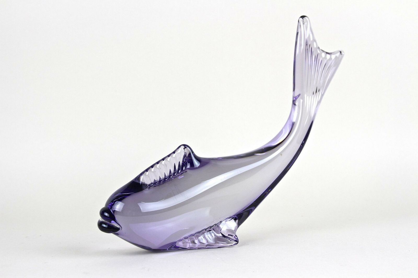 Contemporary Purple Murano Glass Fish, Italy Circa 1970 photo furniture