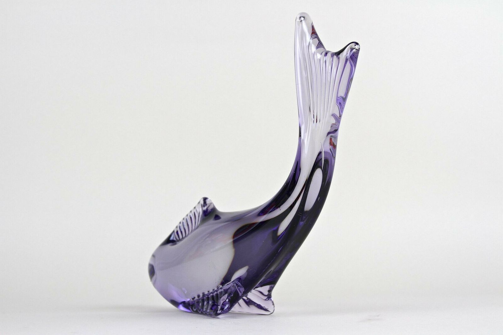 Contemporary Purple Murano Glass Fish, Italy Circa 1970 photo vintage