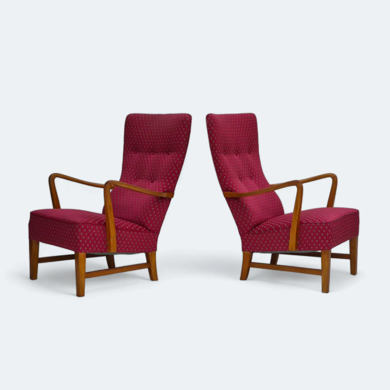 1970s, Scandinavian Chairs, Original Very Good Condition, Ash Wood.