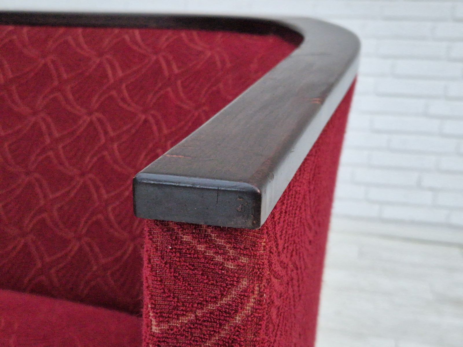 1950s, Danish 2 Seater Sofa, Original Very Good Condition, Ash Wood. photo 1600.0