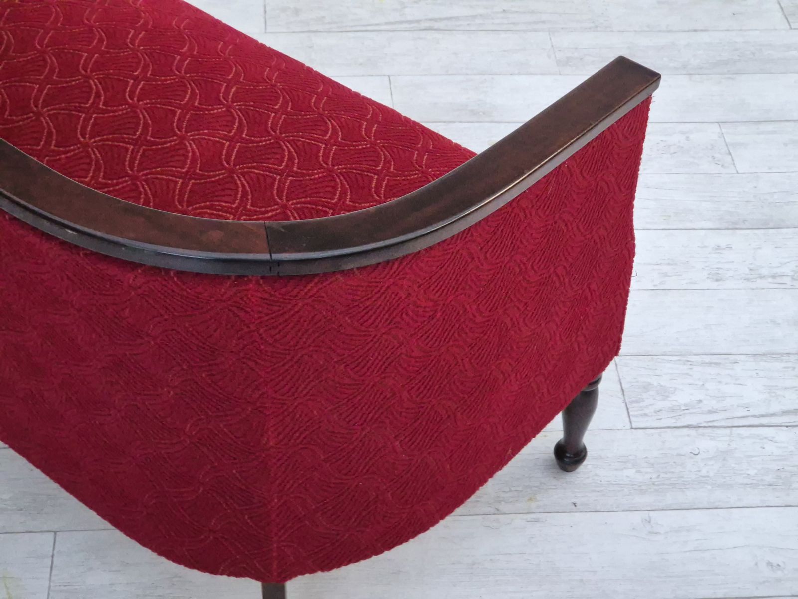 photo furniture 1950s, Danish 2 Seater Sofa, Original Very Good Condition, Ash Wood.