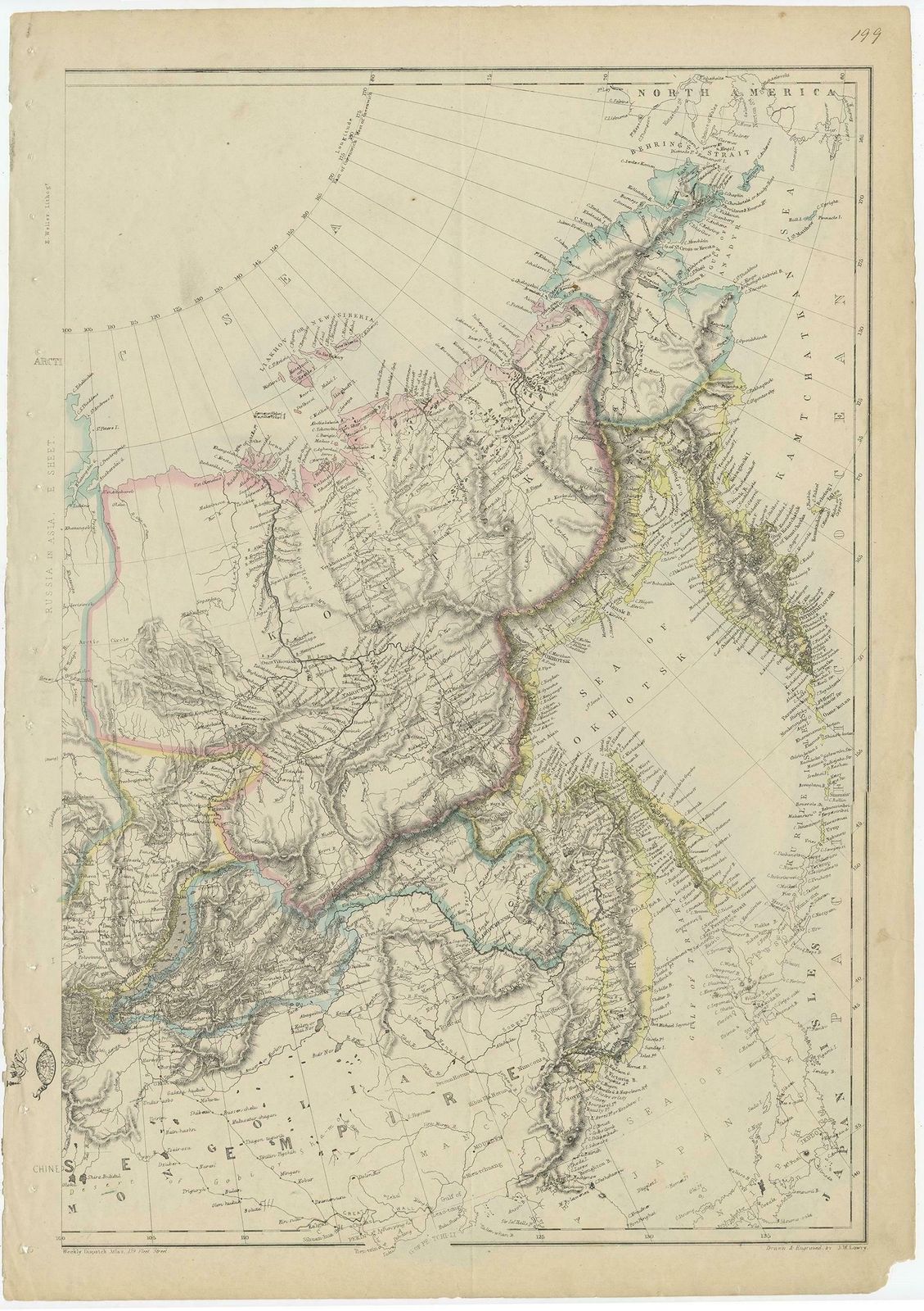 Old Map Of Russia Originating From The 'Weekly Dispatch Atlas', Ca.1865 photo furniture