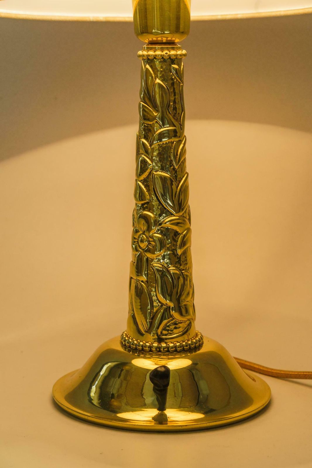 Big Art Deco Table Lamp With Fabric Shade Around 1920s photo Lighting