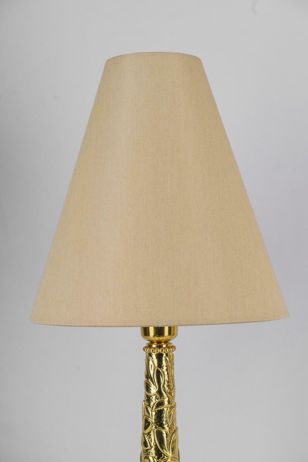 Big Art Deco Table Lamp With Fabric Shade Around 1920s photo vintage
