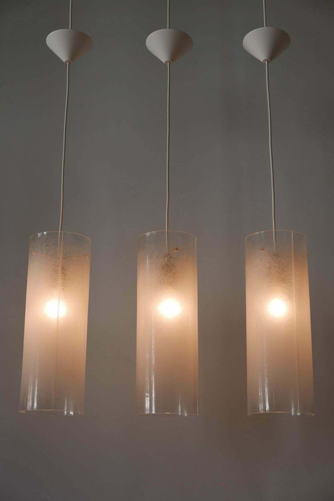 Set Of Three Mid Century Modern Pendant Lamps By Rupert Nikoll Austria 1970s photo Lighting
