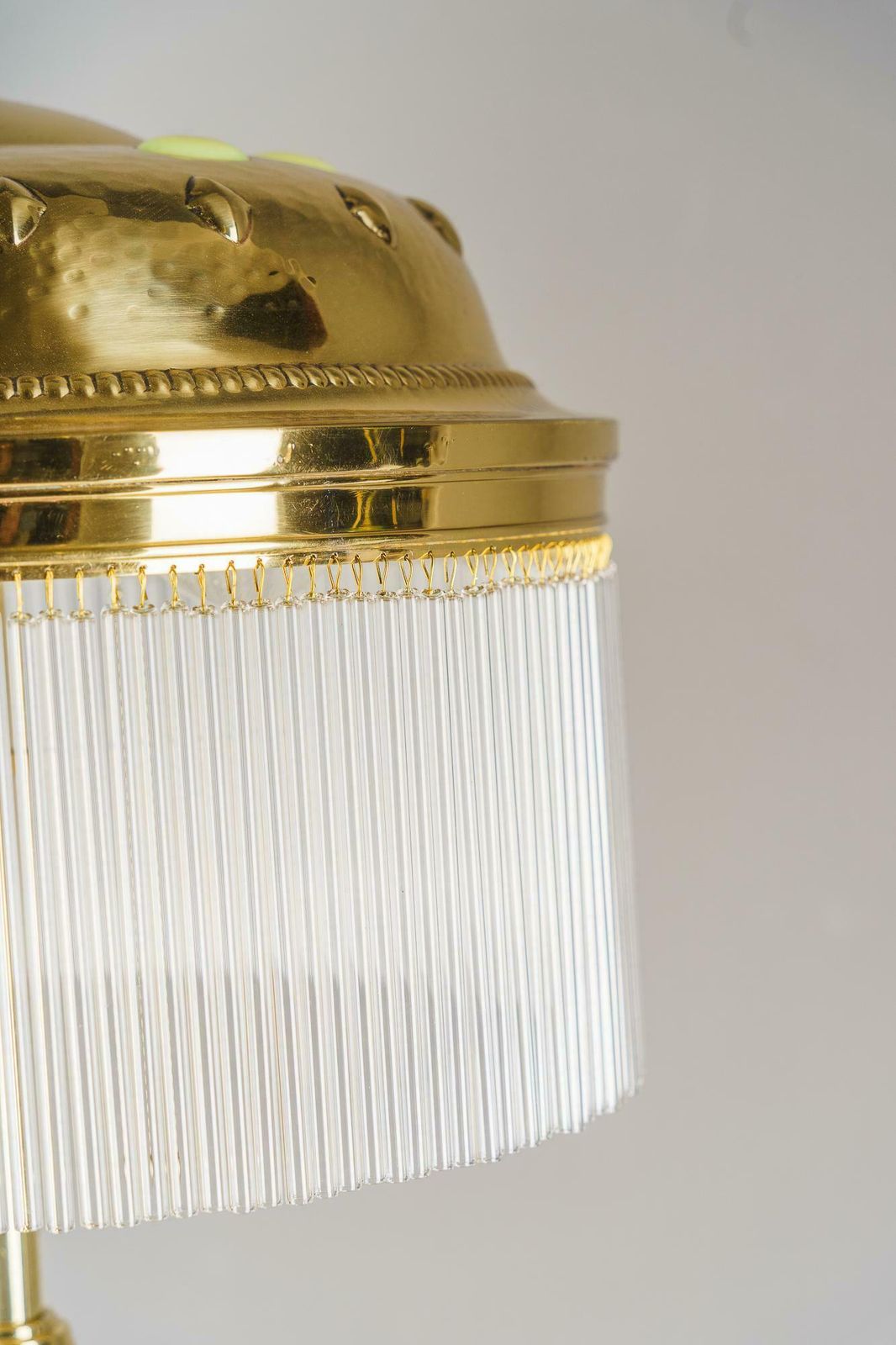 Adjustable Art Deco Floor Lamp With Opaline Glass Stones On The Shade 1920s photo vinterior