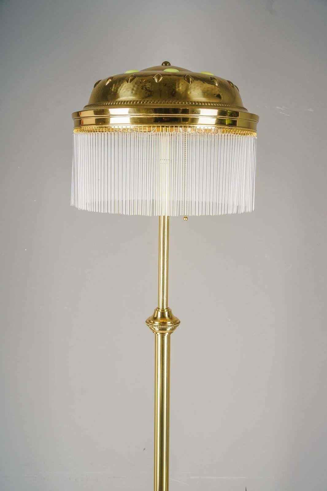 photo furniture Adjustable Art Deco Floor Lamp With Opaline Glass Stones On The Shade 1920s