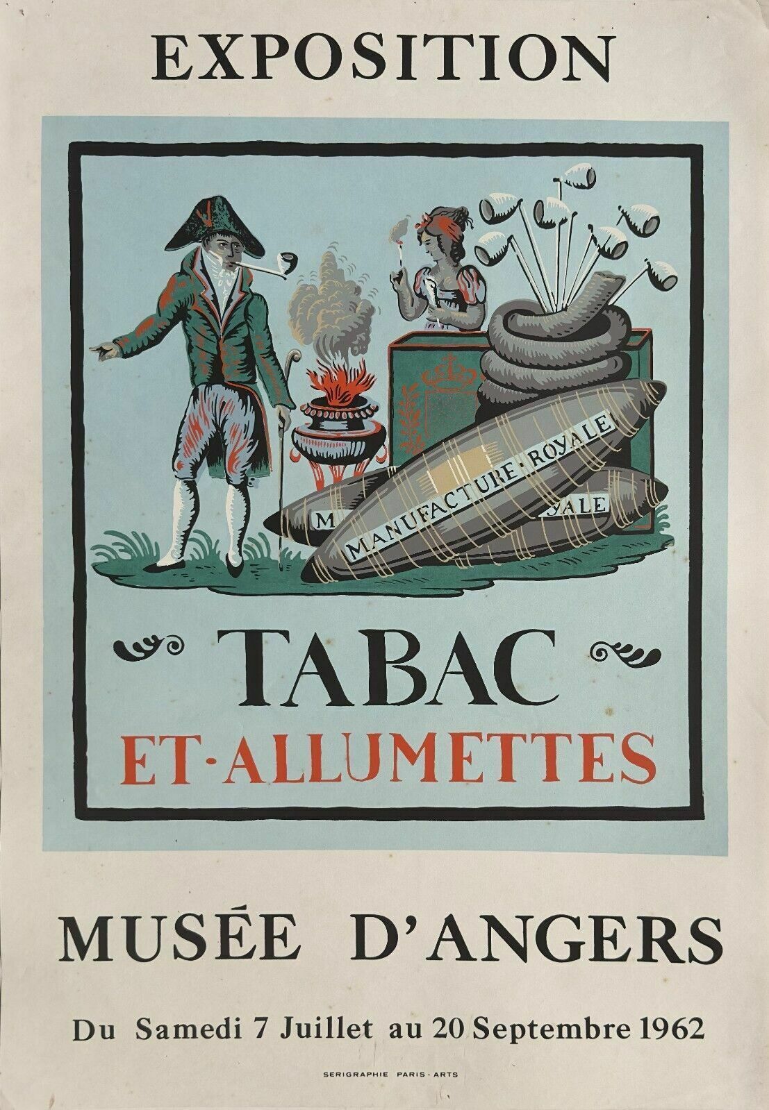 Tabac Tobacco Poster Tobacco And Matches Exhibition Poster Angers Museum France 1962