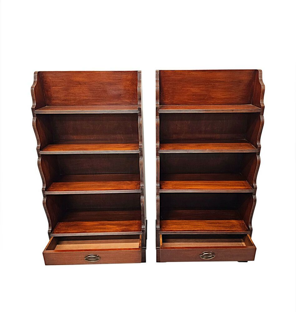 A Fabulous Pair Of Edwardian Waterfall Bookcases photo furniture