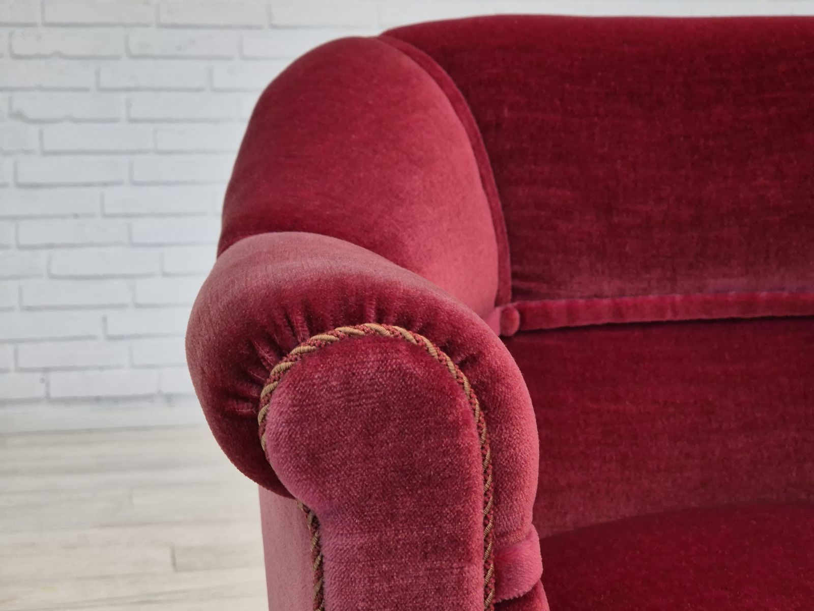 2100.0 1950s, Danish Lounge Chairs, Original Condition, Furniture Velour, Ash Wood Legs. photo
