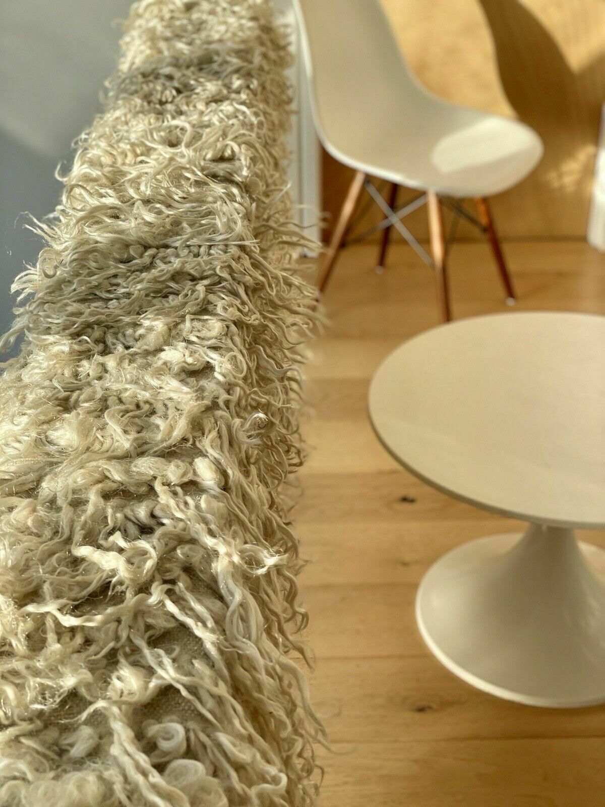 Vintage Cream Tulu Rug From Central Anatolia Turkey. 185cm X 125cm photo for sale