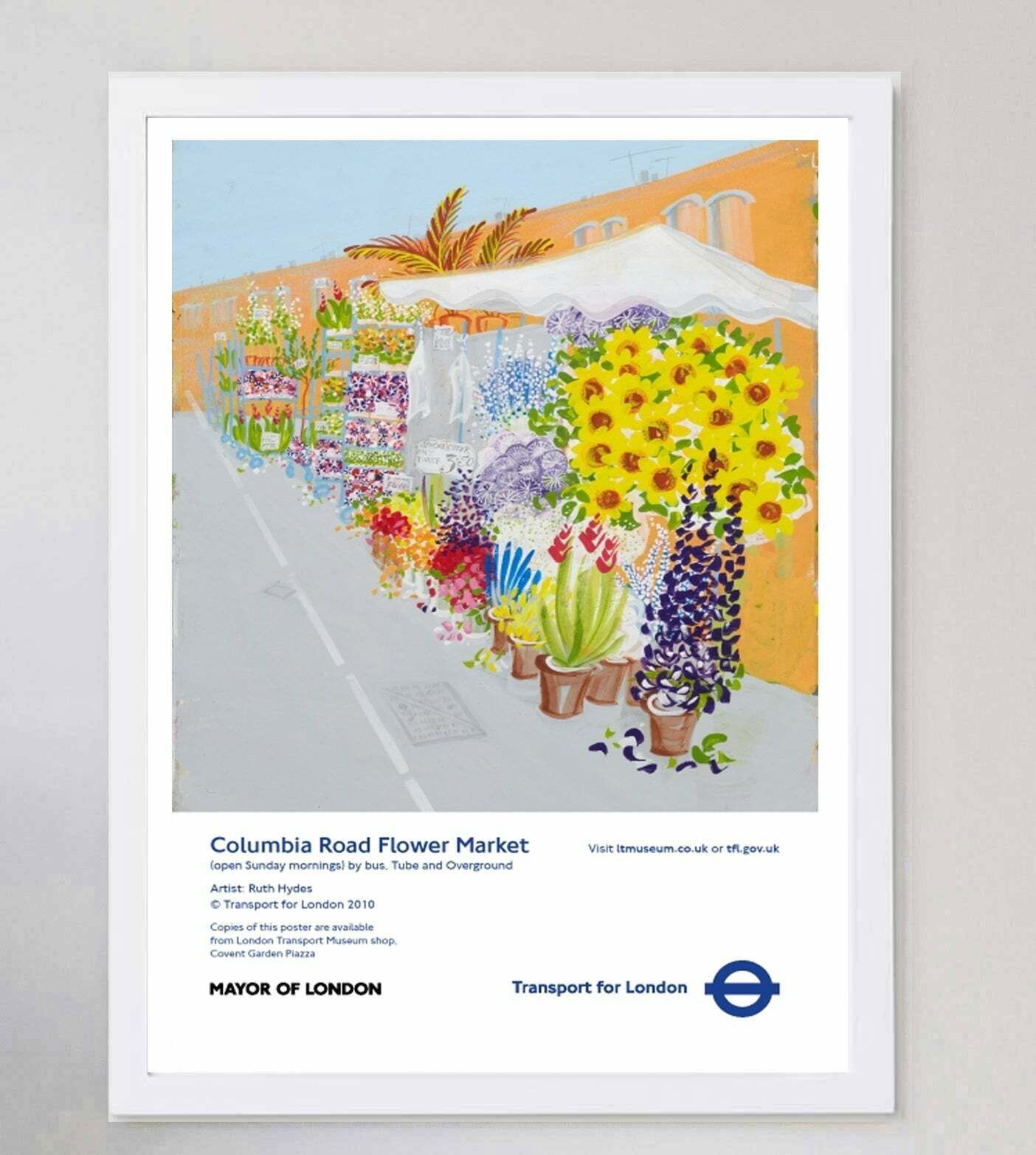 Tfl   Columbia Road Flower Market Original Vintage Poster photo for sale