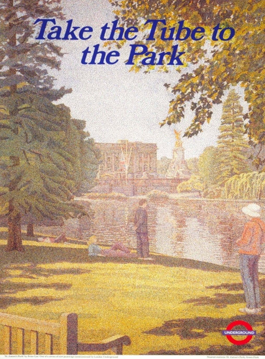 Tfl   Take The Tube To The Park Original Vintage Poster