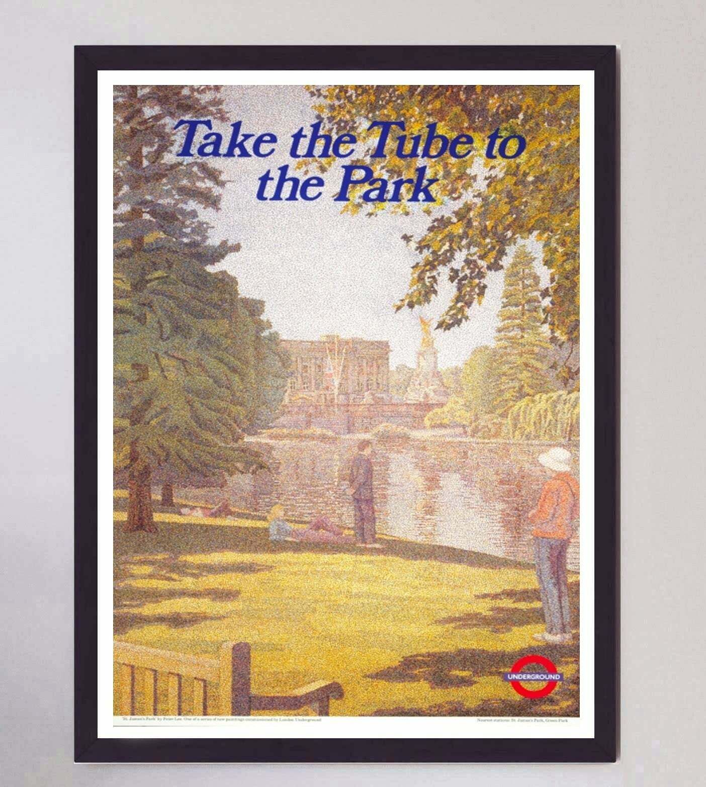 Tfl   Take The Tube To The Park Original Vintage Poster photo furniture