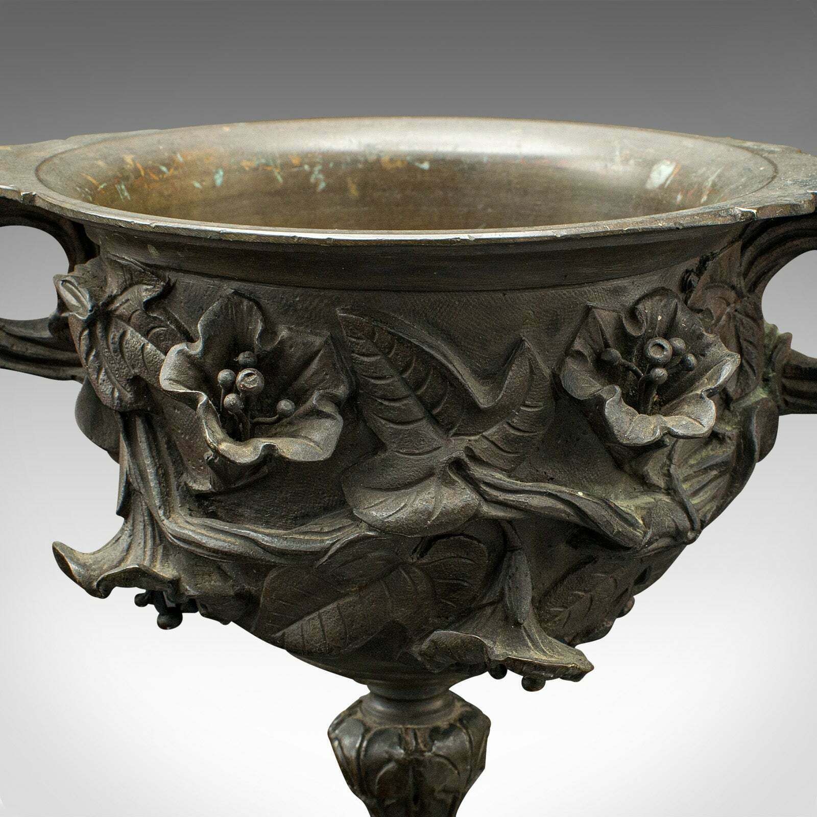 photo for sale Pair Of Antique Drinking Cups, Italian, Bronze, Goblets, Grand Tour, Victorian