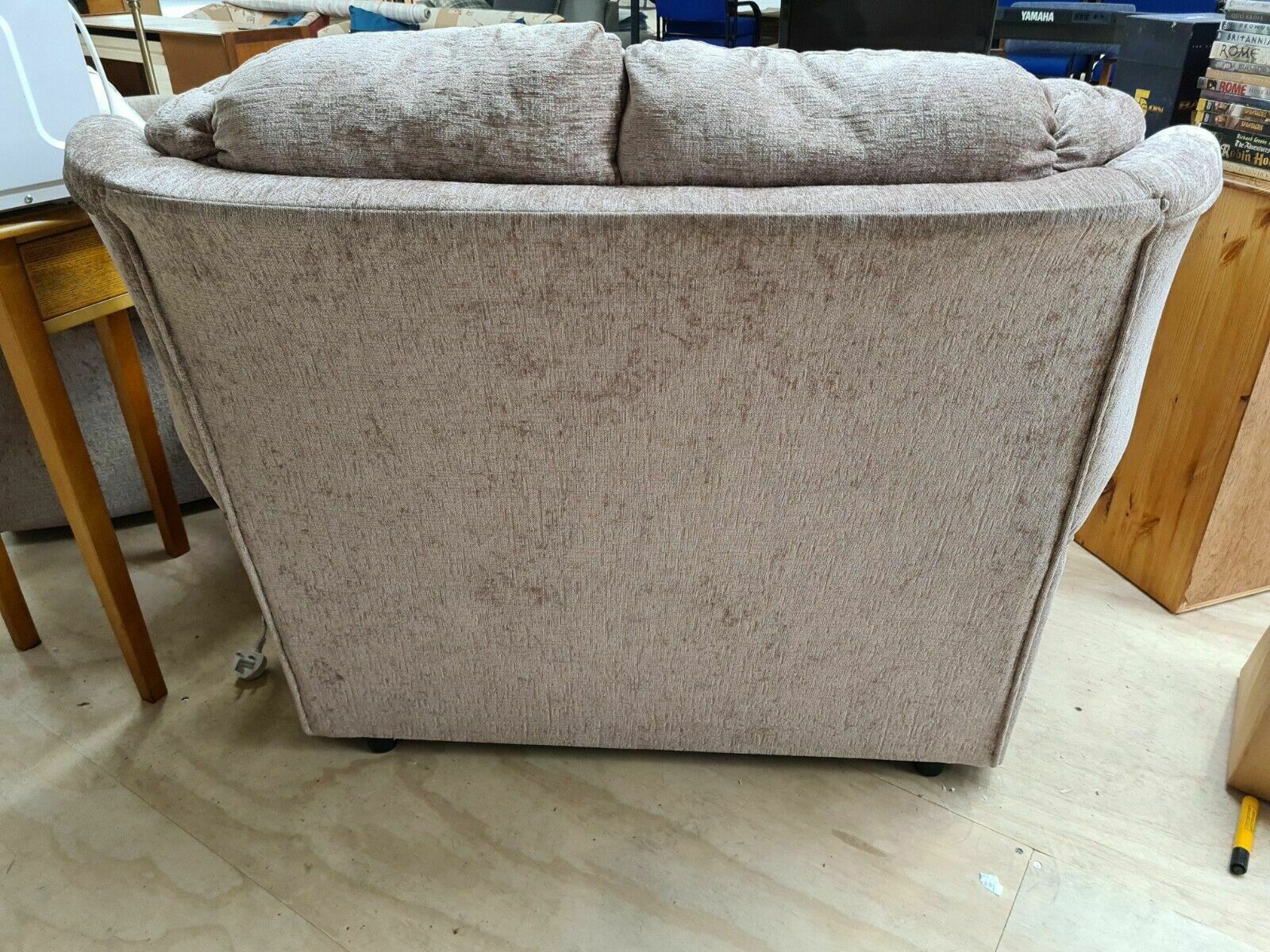 Beige Chenille Loveseat photo furniture