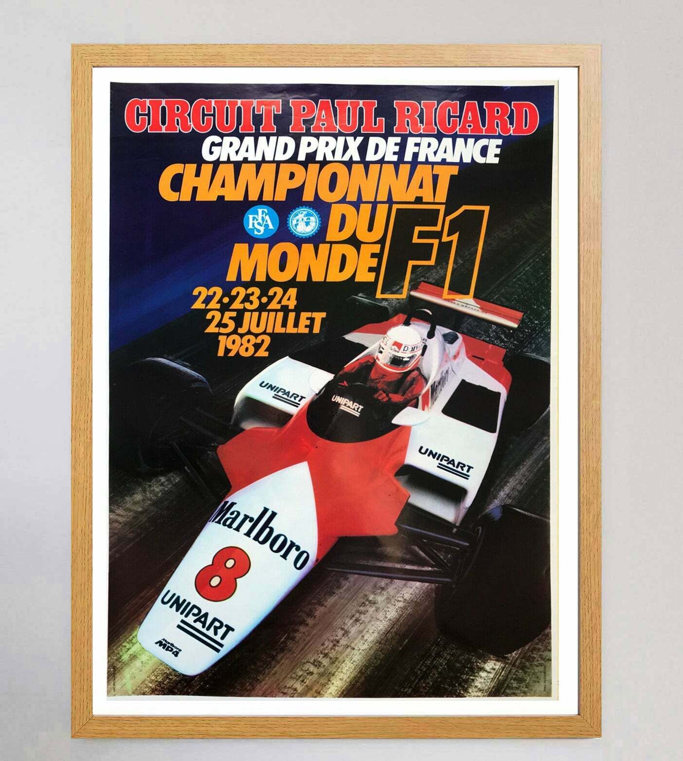 1982 France Grand Prix Circuit Paul Ricard Original Vintage Poster photo Art