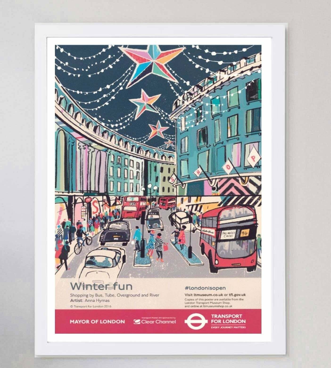 Tfl   Winter Fun Shopping Original Vintage Poster photo for sale