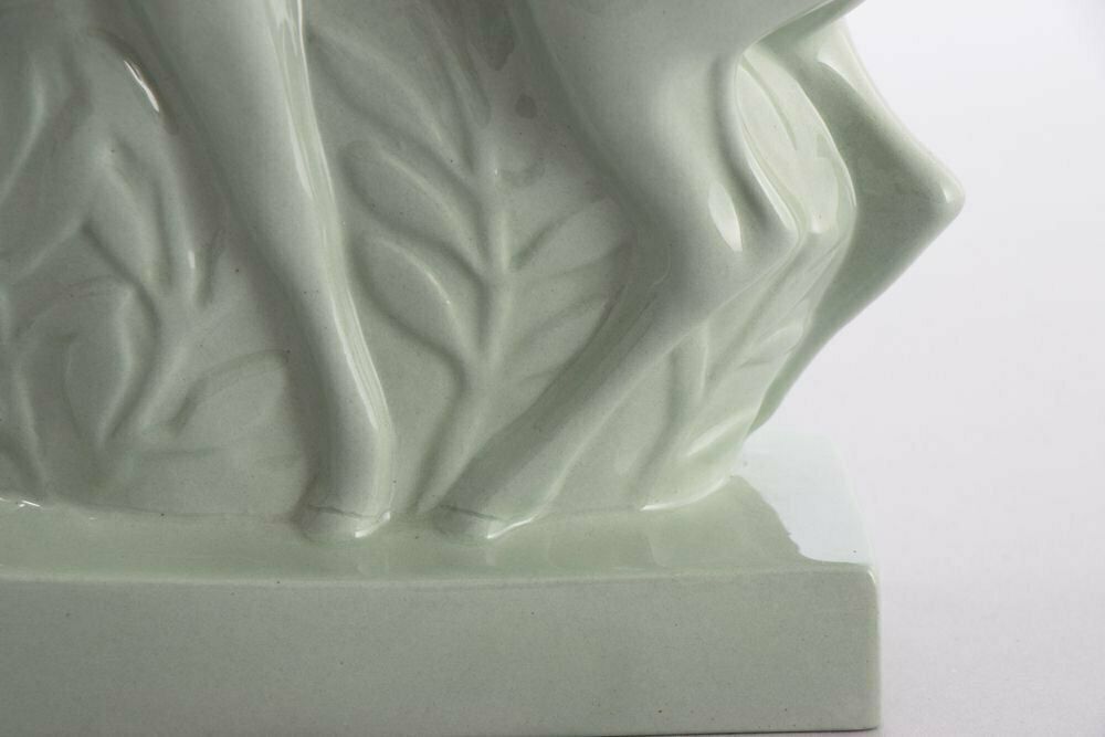 Art Deco John Skeaping For Wedgwood ''Fallow Deer'' In Celadon Glaze, Signed C.1930 photo Art