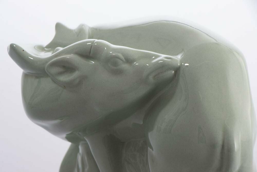 Art Deco John Skeaping For Wedgwood ''Fallow Deer'' In Celadon Glaze, Signed C.1930 photo 650.0