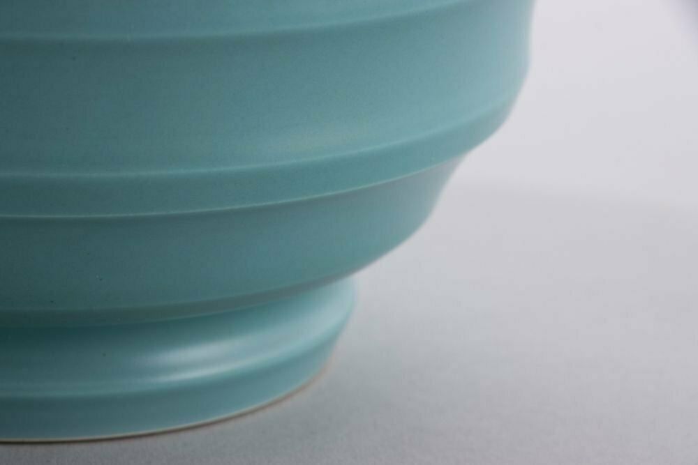 Art Deco Keith Murray For Wedgwood Matt Blue Glazed Small Bomb Vase C.1930 photo Home Decor
